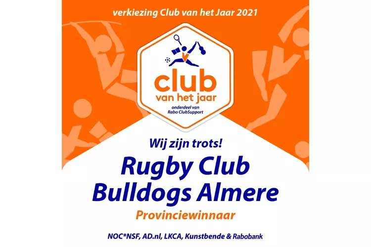 Rugby Club Bulldogs Almere Club van het jaar 2021 Almere en Flevoland