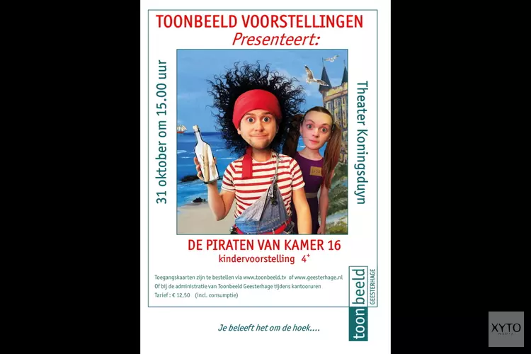 Zondag 31 oktober  - Een gloednieuw theateravontuur van: &#39;De Piraten van kamer 16&#39;!