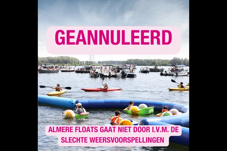 Almere Floats geannuleerd wegens slechte weersvoorspellingen