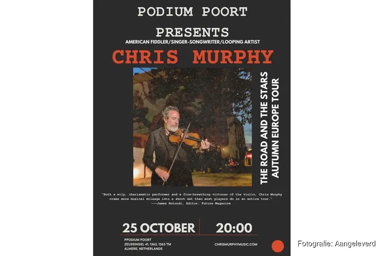 Internationaal bezoek in Podium Poort door multi-instrumentalist Chris Murphy op 25 oktober 2023