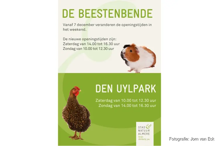 Nieuwe openingstijden kinderboerderijen